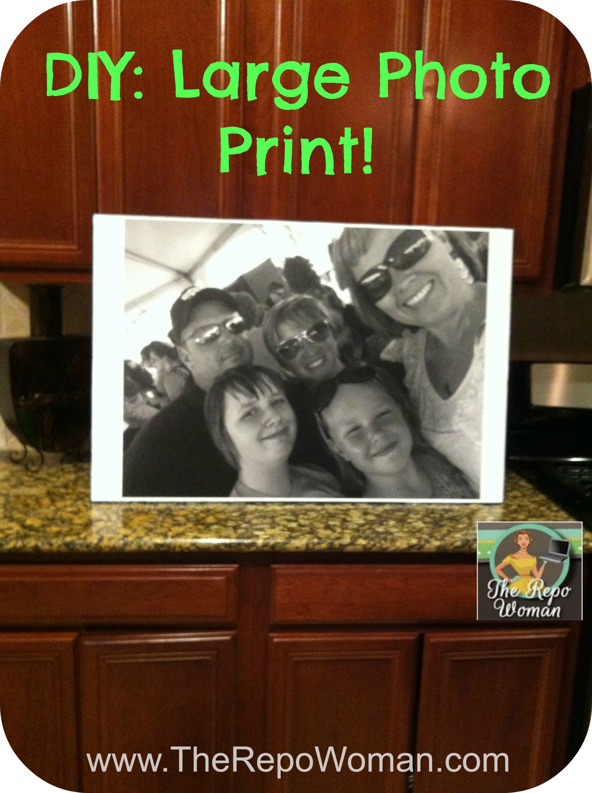 DIY Large Photo Print!  Cheap and Easy Craft project!
