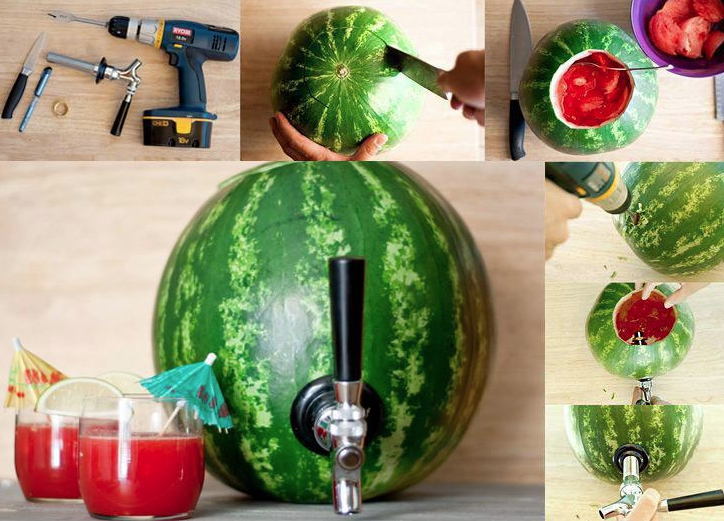 DIY Watermelon Drink Dispenser